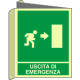 Cartello bifacciale uscita emergenza destra luminescente