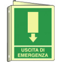 Cartello bifacciale uscita emergenza luminescente