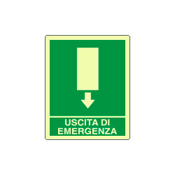 Cartello fotoluminescente uscita di emergenza