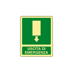 Cartello fotoluminescente DIN PLUS uscita emergenza
