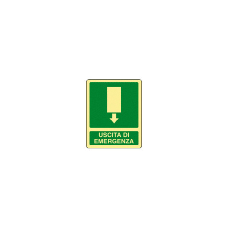 Cartello fotoluminescente DIN PLUS uscita emergenza