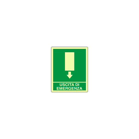 Cartello fotoluminescente uscita di emergenza