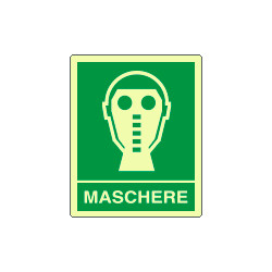 Cartello fotoluminescente maschere