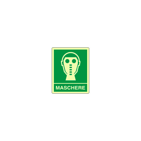Cartello fotoluminescente maschere