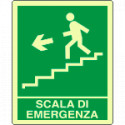 Etichetta fotoluminescente scala emergenza discesa s