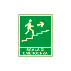 Etichetta fotoluminescente scala emergenza salita ds
