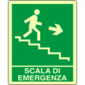 Cartello fotoluminescente scala emergenza discesa ds