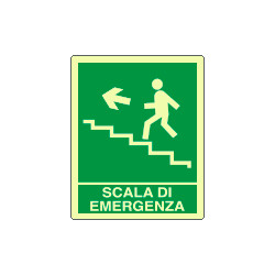 Cartello fotoluminescente scala emergenza salita sn