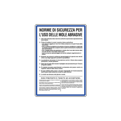 Cartello NORME USO MOLE ABRASIVE