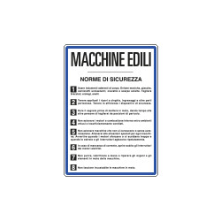 Cartello NORME PER MACCHINE EDILI