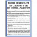Cartello NORME MANOVRA GRU A PULSANTIERA