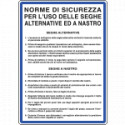 Cartello NORME USO SEGHE ALTERN. E A NASTRO