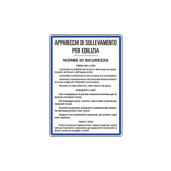 Cartello NORME APPARECCHI SOLLEV. EDILIZIA