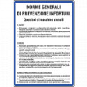 Cartello NORME OPERATORI macchina UTENSILI