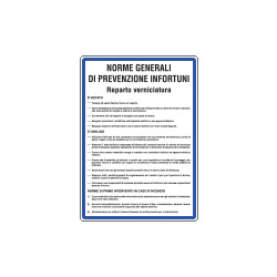 Cartello NORME PER REPARTI VERNICIATURA
