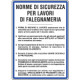 Cartello NORME lavori DI FALEGNAMERIA
