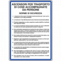 Cartello NORME ASCENSORI TRASP. COSE E PERS