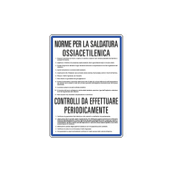 Cartello NORME PER SALDATURA OSSIACETILEN.