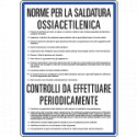 Cartello NORME PER SALDATURA OSSIACETILEN.