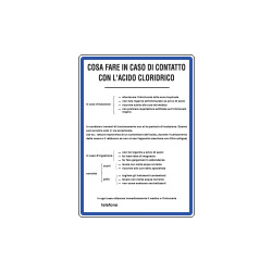 Cartello NORME IN CASO CONTATTO ACIDO CLOR.