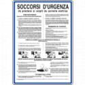 Cartello SOCCORSI D'URGENZA AI COLPITI ecc.