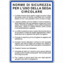Cartello NORME USO SEGA CIRCOLARE