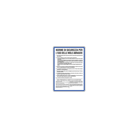 Cartello NORME USO MOLE ABRASIVE