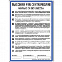 Cartello NORME MACCHINE PER CENTRIFUGARE
