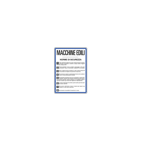 Cartello NORME MACCHINE EDILI