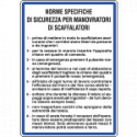 Cartello NORME PER MANOVRATORI SCAFFALATORI