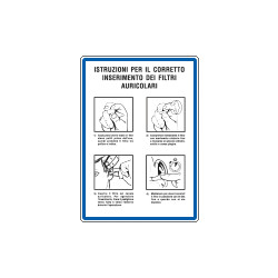 Cartello Istruzioni per il corr. inserti auricolari filtri aurico