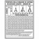 Cartello PORTATA DELLE BRACHE DI CATENA