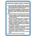 Cartello norme dispositivi sicurezza contro radiaz.