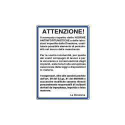 Cartello NORME il mancato rispetto delle norme