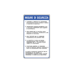 Cartello alluminio MISURE DI SICUREZZA