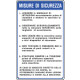 Cartello alluminio MISURE DI SICUREZZA