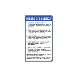 Cartello alluminio MISURE DI SICUREZZA