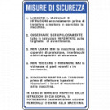 Cartello alluminio MISURE DI SICUREZZA