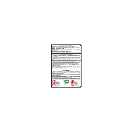 Cartello alluminio norme di comportamento ALBERGHI EN ISO 7010