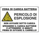 Zona di ricarica batteria pericolo di esplosione non avviare. . .