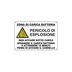 Zona di ricarica batteria pericolo di esplosione non avviare. . .