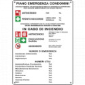 Cartello PIANO EMERGENZA CONDOMINI simbologia EN ISO 7010