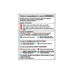 Cartello Norme di Comportamento in caso di Emergenza EN ISO 7010