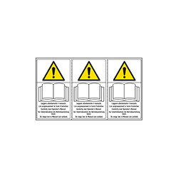 Foglio n. 3 etichette adesive LEGGERE manuale EN ISO 7010