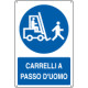 Cartello obbligo carrelli a passo d'uomo