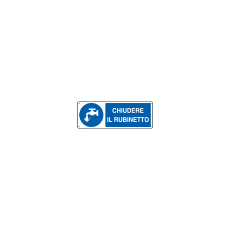 Etichetta adesiva obbligo chiudere il rubinetto