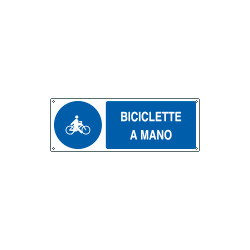 Cartello obbligo biciclette a mano