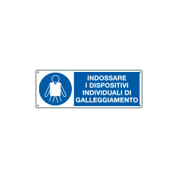 Cartello obbligo indossare dispositivi individuali di galleggiamento