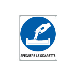Cartello obbligo spegnere le sigarette