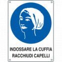 Etichetta obbligo indossare cuffia per capelli